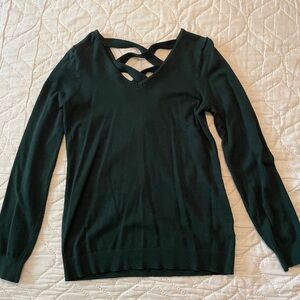 Love Ellie Mia cross back detail sweater dark green